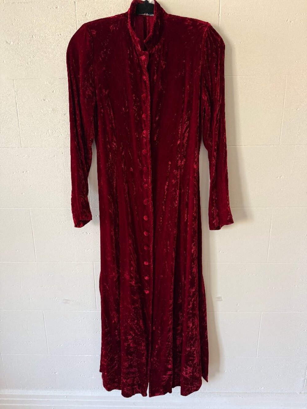 Tristan & Iseut | Vintage Red Velvet Victorian Goth Maxi Dress | Small